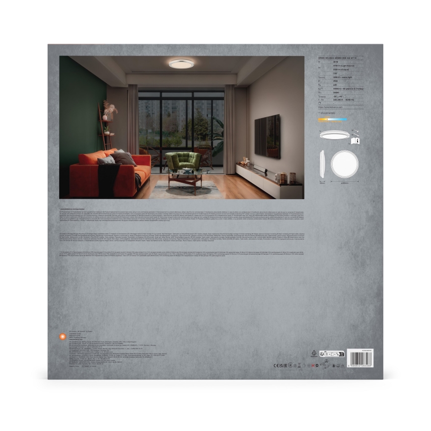 Ledvance - LED lubinis šviestuvas ORBIS HELMAN LED/36W/230V diametras 48,5 cm sidabras