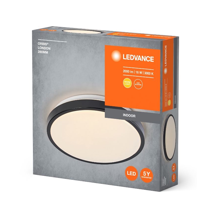 Ledvance - LED lubinis šviestuvas ORBIS LONDON LED/16W/230V juoda