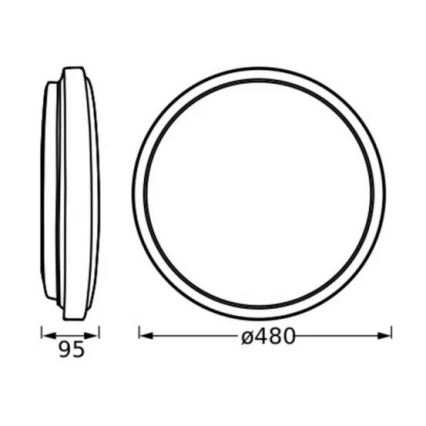 Ledvance - LED lubinis šviestuvas ORBIS LONDON LED/36W/230V juoda