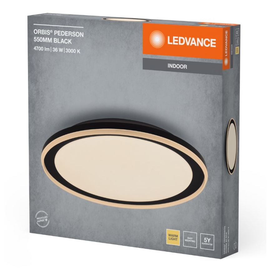 Ledvance - LED lubinis šviestuvas ORBIS PEDERSON LED/36W/230V diametras 55 cm juoda