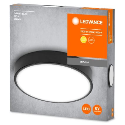 Ledvance - LED lubinis šviestuvas ORBIS SLIM LED/20W/230V juoda