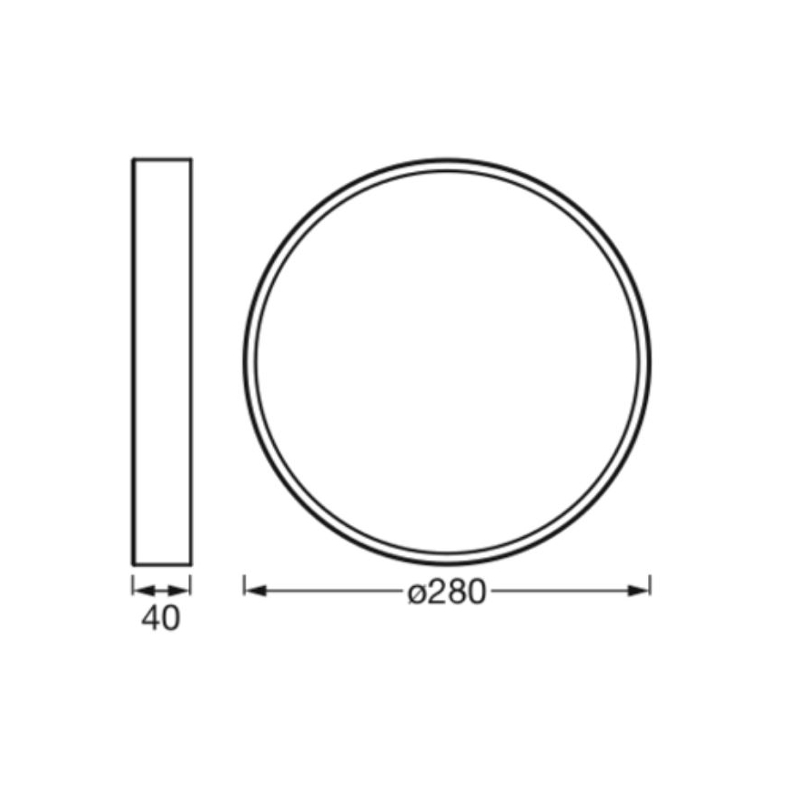 Ledvance - LED lubinis šviestuvas ORBIS SLIM LED/20W/230V juoda