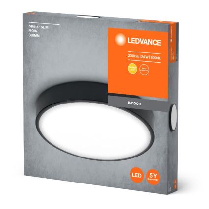 Ledvance - LED lubinis šviestuvas ORBIS SLIM LED/24W/230V juoda