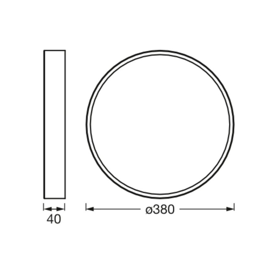 Ledvance - LED lubinis šviestuvas ORBIS SLIM LED/24W/230V juoda