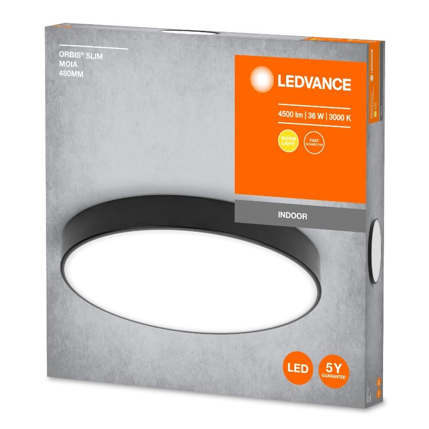 Ledvance - LED lubinis šviestuvas ORBIS SLIM LED/36W/230V juoda