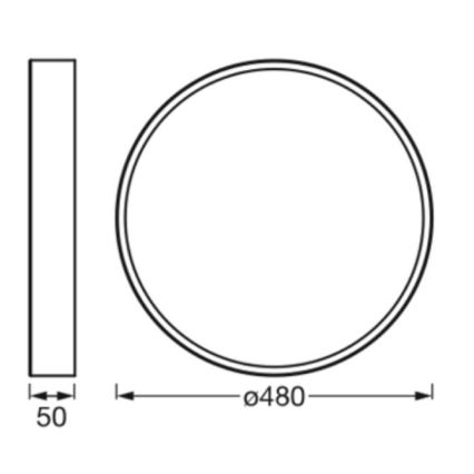 Ledvance - LED lubinis šviestuvas ORBIS SLIM LED/36W/230V juoda