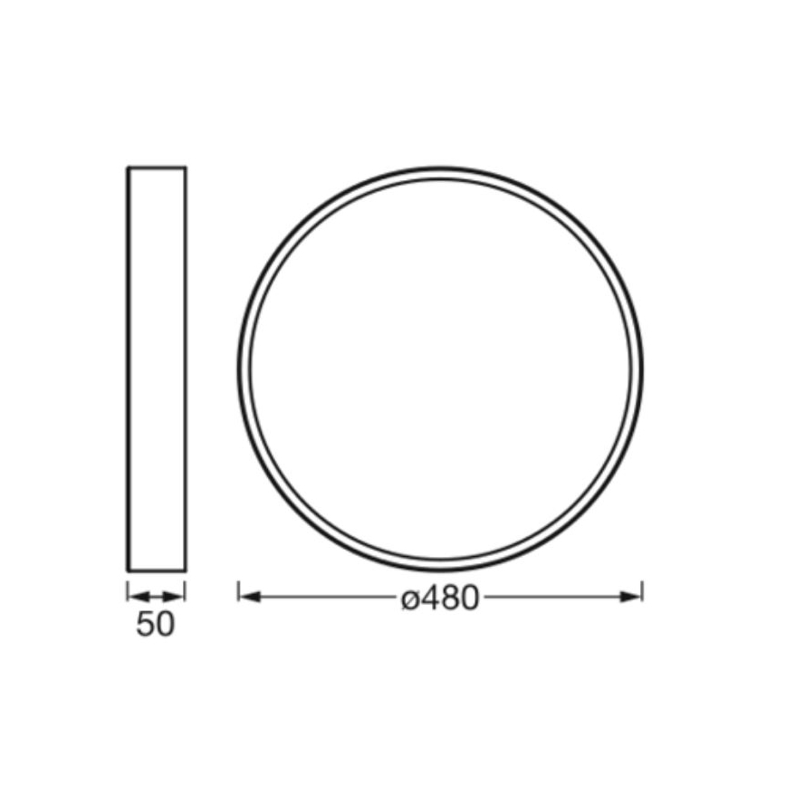 Ledvance - LED lubinis šviestuvas ORBIS SLIM LED/36W/230V juoda