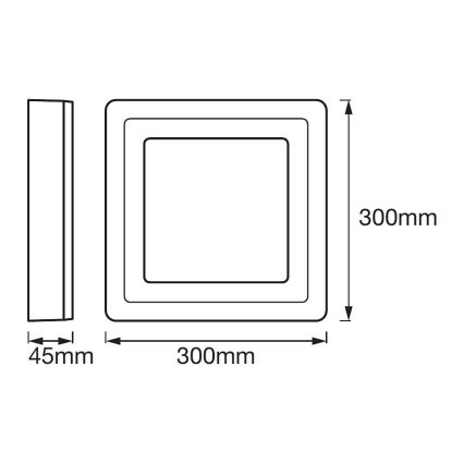 Ledvance - LED Lubinis šviestuvas SQUARE LED/18W/230V