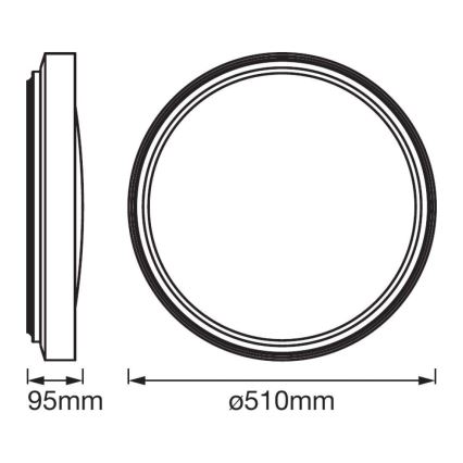 Ledvance - LED lubinis šviestuvas su jutikliu PLATE LED/32W/230V 3000K