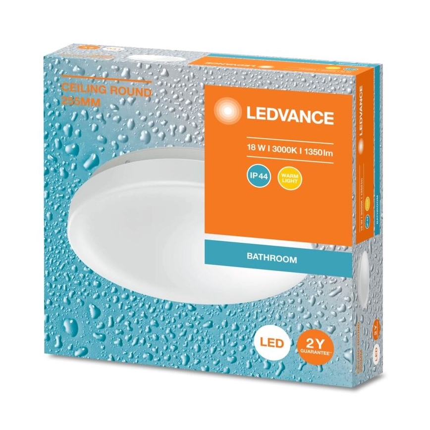Ledvance - LED lubinis vonios šviestuvas CEILING ROUND LED/18W/230V 3000K IP44