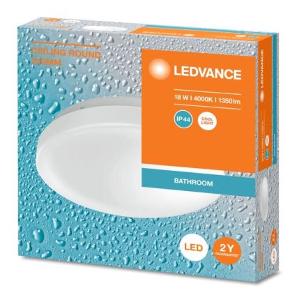 Ledvance - LED lubinis vonios šviestuvas CEILING ROUND LED/18W/230V 4000K IP44