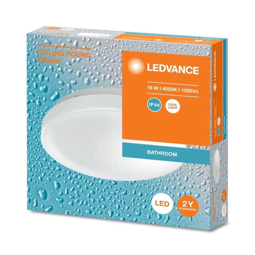 Ledvance - LED lubinis vonios šviestuvas CEILING ROUND LED/18W/230V 4000K IP44