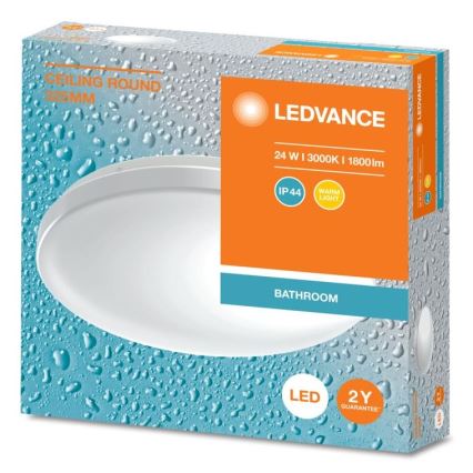 Ledvance - LED lubinis vonios šviestuvas CEILING ROUND LED/24W/230V 3000K IP44