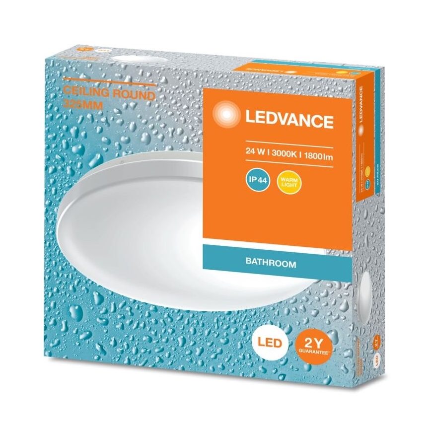 Ledvance - LED lubinis vonios šviestuvas CEILING ROUND LED/24W/230V 3000K IP44