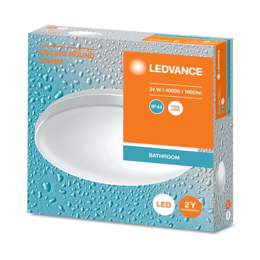Ledvance - LED lubinis vonios šviestuvas CEILING ROUND LED/24W/230V 4000K IP44