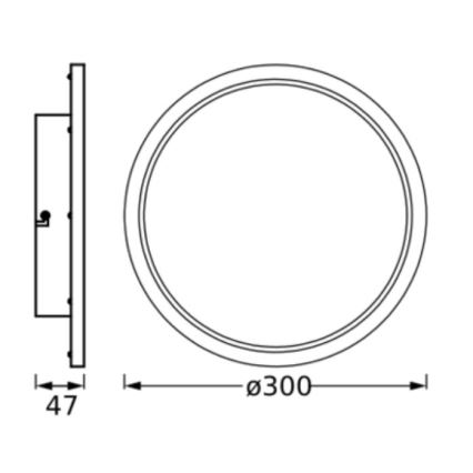 Ledvance - LED lubinis vonios šviestuvas DISC LED/18W/230V 3000/4000K IP44