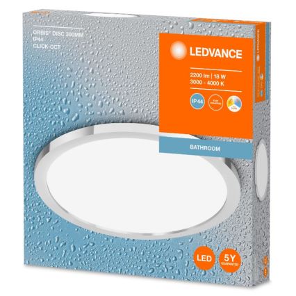 Ledvance - LED lubinis vonios šviestuvas DISC LED/18W/230V 3000/4000K IP44