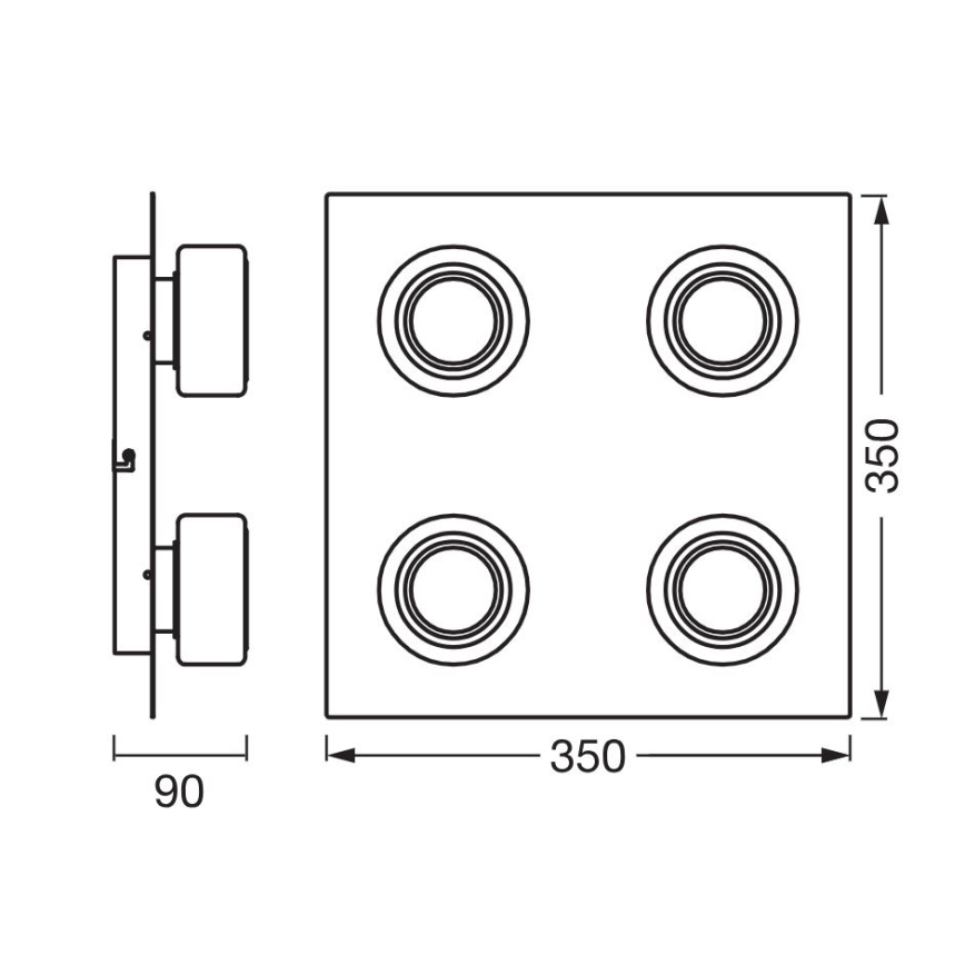 Ledvance - LED lubinis vonios šviestuvas ORBIS FLAME 4xLED/5,5W/230V 3000/4000K IP44 balta