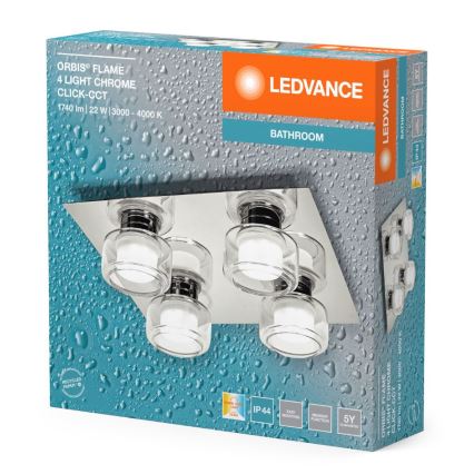 Ledvance - LED lubinis vonios šviestuvas ORBIS FLAME 4xLED/5,5W/230V 3000/4000K IP44 chromas