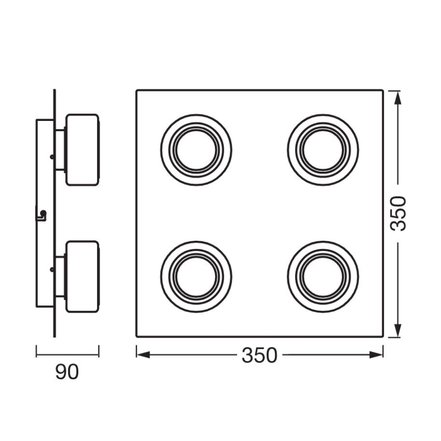 Ledvance - LED lubinis vonios šviestuvas ORBIS FLAME 4xLED/5,5W/230V 3000/4000K IP44 chromas