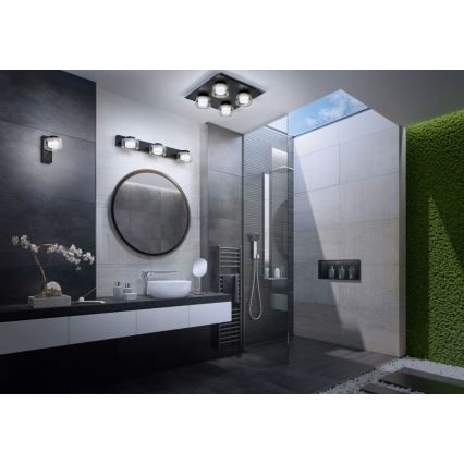 Ledvance - LED lubinis vonios šviestuvas ORBIS FLAME 4xLED/5,5W/230V 3000/4000K IP44 juoda