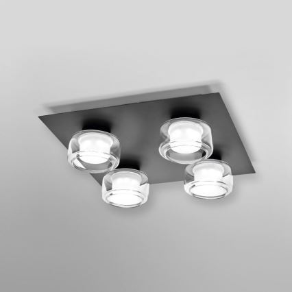 Ledvance - LED lubinis vonios šviestuvas ORBIS FLAME 4xLED/5,5W/230V 3000/4000K IP44 juoda