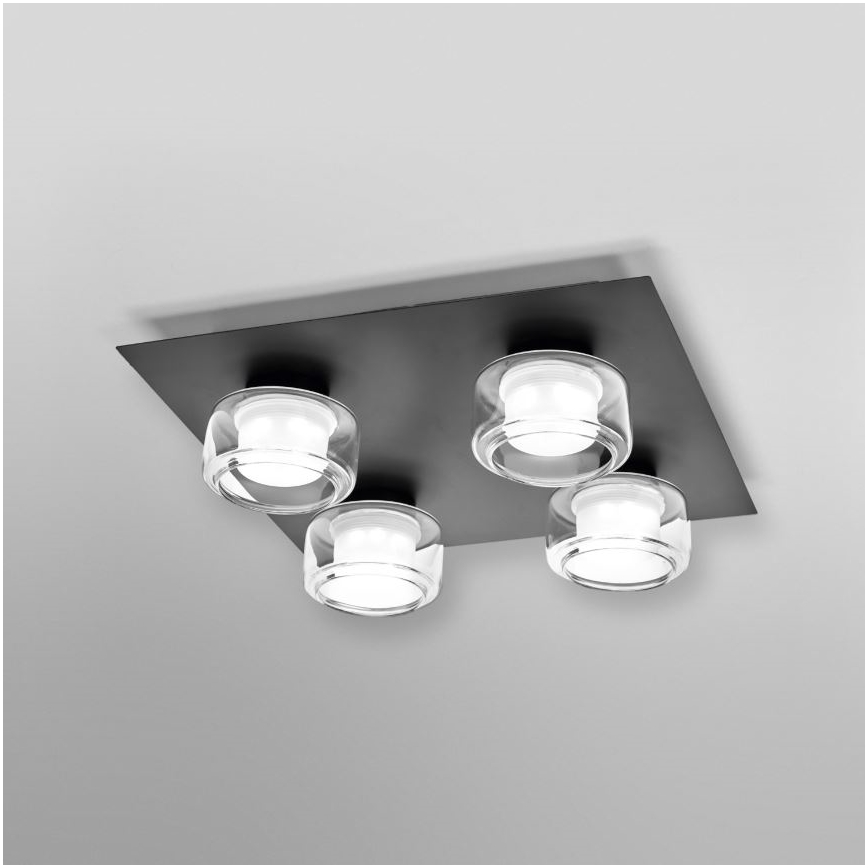 Ledvance - LED lubinis vonios šviestuvas ORBIS FLAME 4xLED/5,5W/230V 3000/4000K IP44 juoda