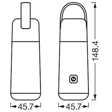 Ledvance - LED Maitinimo bankas su žibintuvėliu MOBILE LED/0,5W/5V 1800mAh 2xUSB