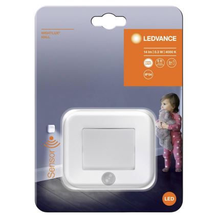 Ledvance - LED naktinė lemputė su šviesos ir judesio jutikliu NIGHTLUX LED / 0,25W / 3xAAA