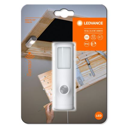 Ledvance - LED naktinė lemputė su šviesos ir judesio jutikliu NIGHTLUX LED / 0,35W / 3xAAA IP54