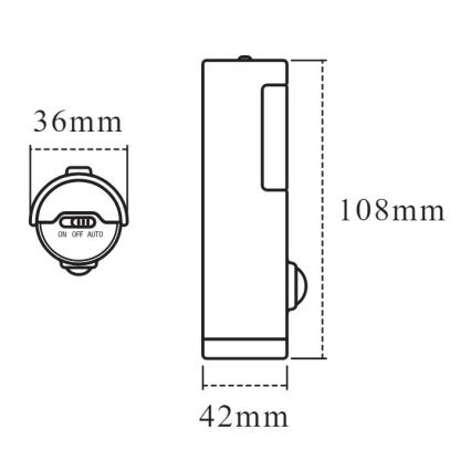 Ledvance - LED naktinė lemputė su šviesos ir judesio jutikliu NIGHTLUX LED / 0,35W / 3xAAA IP54