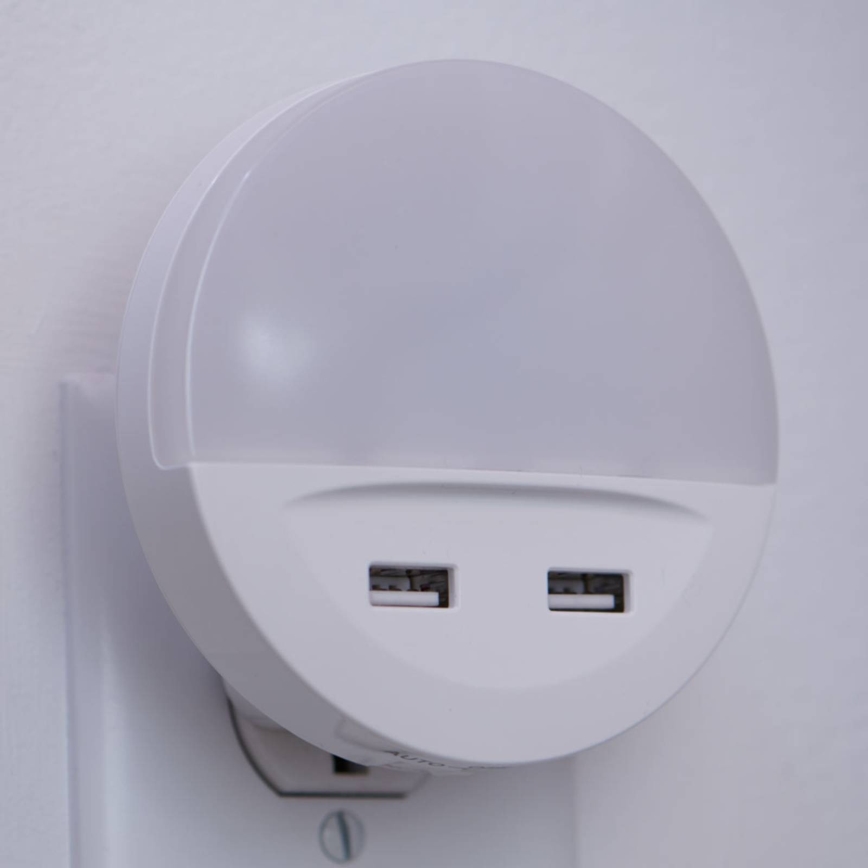 Ledvance - LED naktinis šviestuvas į lizdą su jutikliu LUNETTA 2xUSB LED/13W/230V