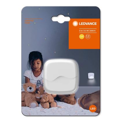 Ledvance - LED naktinis šviestuvas su jutikliu, jungiamas į kištukinį lizdą LUNETTA LED/0,5W/230V 3000K