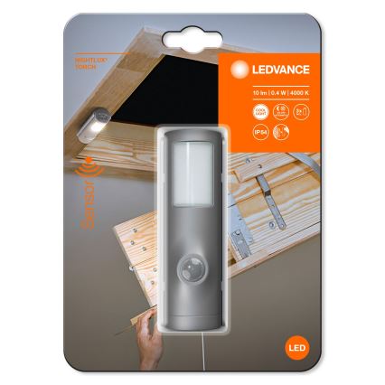 Ledvance - LED navigacinė lemputė su jutikliu NIGHTLUX LED / 0,35W / 3xAAA IP54