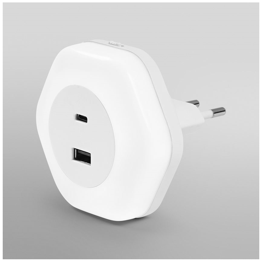 Ledvance - LED Navigacinis lizdo šviestuvas Su USB LUNETTA LED/15W/230V