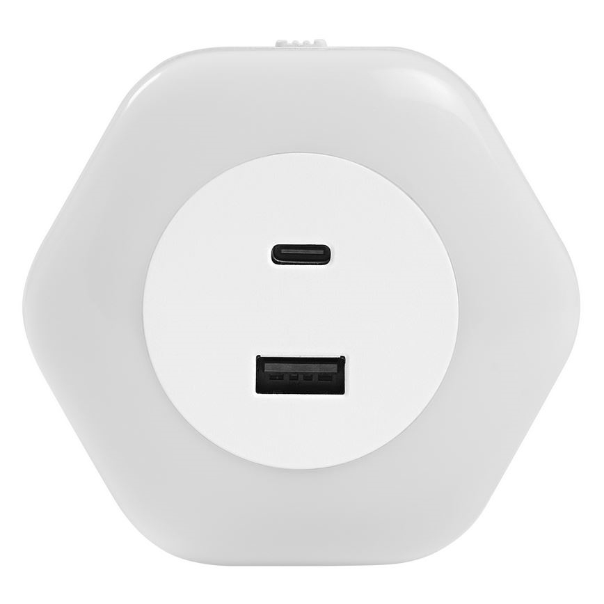 Ledvance - LED Navigacinis lizdo šviestuvas Su USB LUNETTA LED/15W/230V
