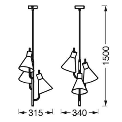 Ledvance - LED Pakabinamas sietynas DECOR TOKIO 3xLED/4,6W/230V