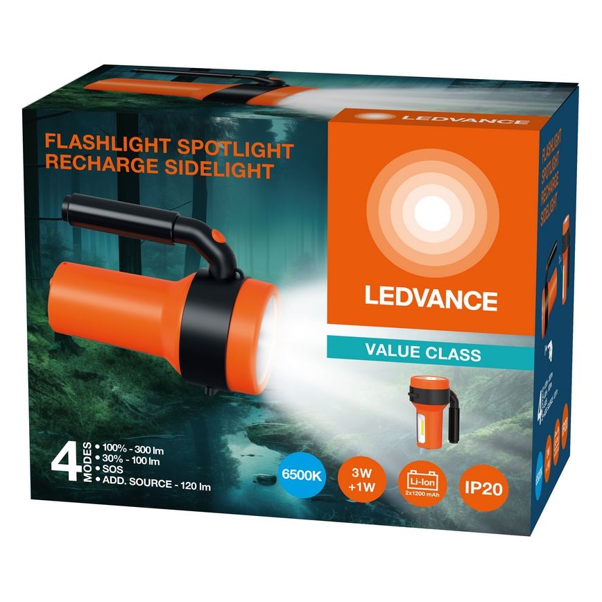 Ledvance - LED pakraunamas žibintuvėlis su maitinimo banku FLASHLIGHT LED/3W/5V 2400 mAh