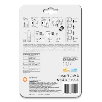 Ledvance - LED Power bank su žibintuvėlio funkcija MOBILE LED/0,5W/5V 1800 mAh 2xUSB