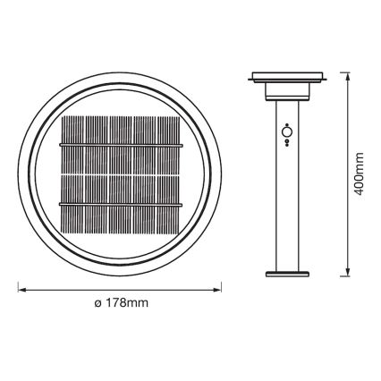 Ledvance - LED Pritemdomas saulės lempa su jutikliu CIRCLE LED/6W/3,2V 2200 mAh IP44