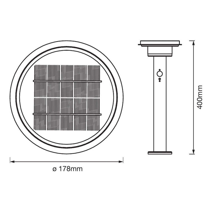Ledvance - LED Pritemdomas saulės lempa su jutikliu CIRCLE LED/6W/3,2V 2200 mAh IP44
