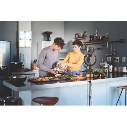 Ledvance - LED pritemdomas toršeras su stovu ir laikiklis video vlogams LED/6W/USB 3000/4000/6500K