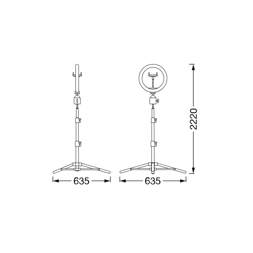 Ledvance - LED pritemdomas toršeras su stovu ir laikiklis video vlogams LED/6W/USB 3000/4000/6500K