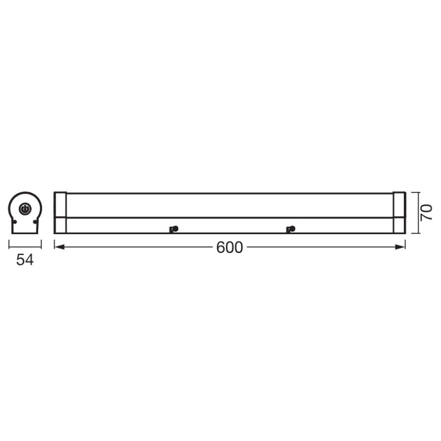 Ledvance - LED Pritemdomas jutiklinis veidrodis su apšvietimu ORBIS TUBE LED/12W/230V 60 cm 3000/4000K IP44