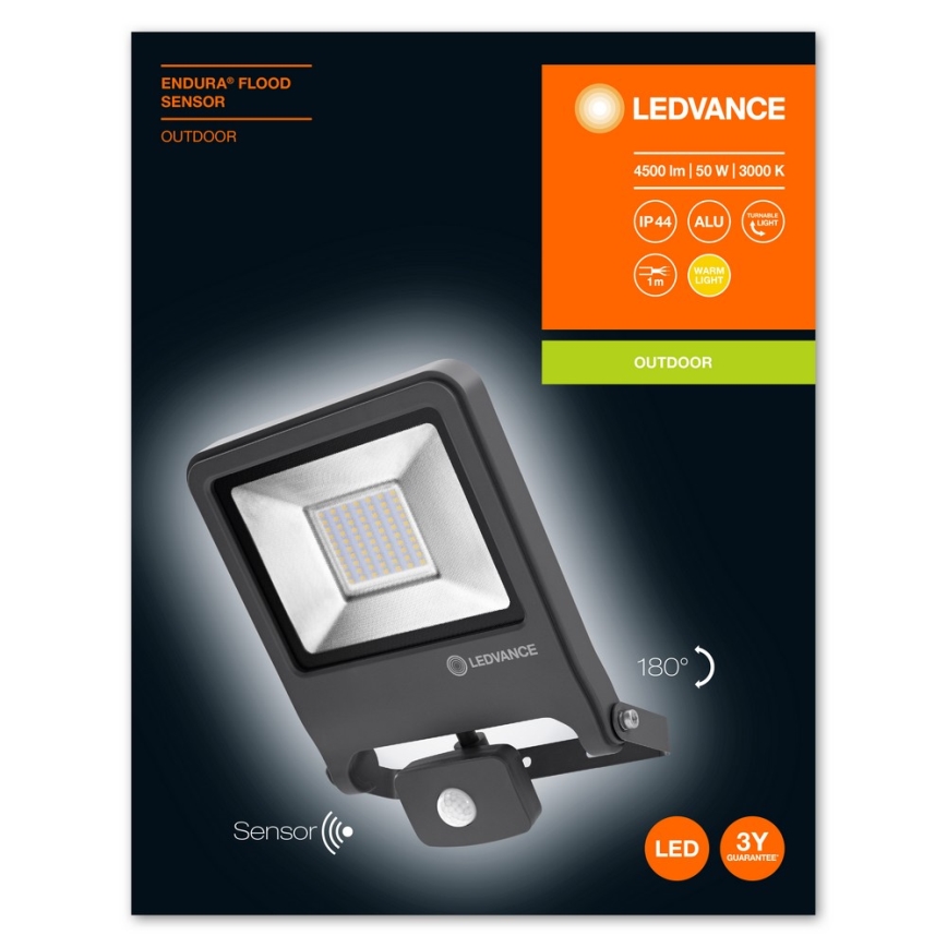 Ledvance - LED prožektorius su jutikliu ENDURA LED/50W/230V IP44