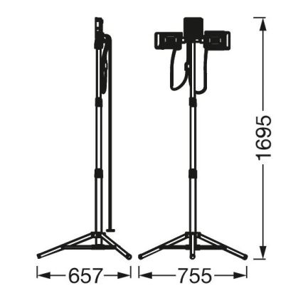 Ledvance - LED Prožektorius su laikikliu TRIPOD 1xLED/30W/230V + 2xLED/5W IP65