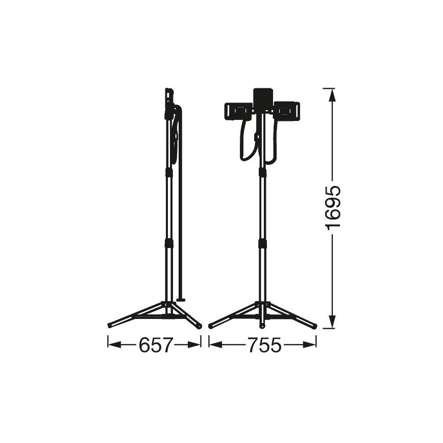 Ledvance - LED Prožektorius su laikikliu TRIPOD 1xLED/30W/230V + 2xLED/5W IP65