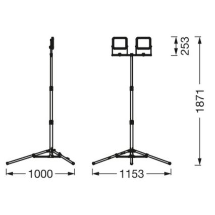 Ledvance - LED lauko prožektorius su laikikliu WORKLIGHT TRIPOD 2xLED/30W/230V 6500K IP65