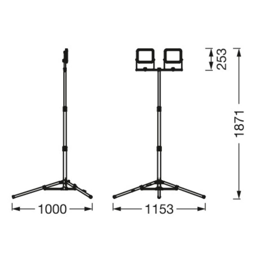 Ledvance - LED lauko prožektorius su laikikliu WORKLIGHT TRIPOD 2xLED/30W/230V 6500K IP65