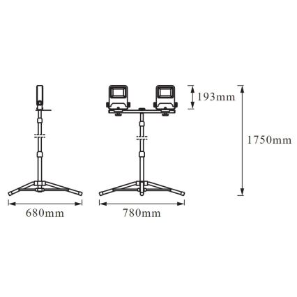 Ledvance - LED prožektorius su rankiena TRIPOD 2xLED/30W/230V IP65